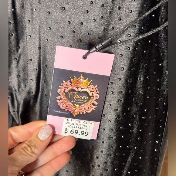 #16-2 Small DISCO BLACK RINHESTONE PANTS (Imported π§π·) - Picture 3 of 4